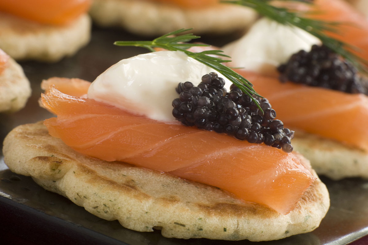 Smoked Salmon and Caviar Blinis